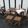 Ft mesa plegable de madera maciza combinación de mesa y silla para comedor de hogar para apartamento pequeño ocio balcón exterior instalación libre picnic rectangular