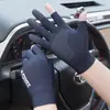 En Stock Nuevos Guantes de Seda Helada Finos Antideslizantes de Medio Dedo para Mujer, Diseño de Dos Dedos Expuestos, Guantes para Hombre para Reparto y Servicio de Comida