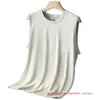 Chaleco de Seda de Hielo para Hombre Deportivo de Verano Transpirable de Secado Rápido Camiseta Fresca sin Mangas Camiseta sin Mangas Calada Chaleco para Sudar