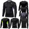 Ropa de Fitness Transfronteriza Europea y Americana Camiseta PRO de Secado Rápido para Hombre Running Elástica Sudorosa Mallas Maratón Ropa Deportiva
