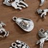 Accesorios de joyería hechos a mano para bricolaje, venta al por mayor, accesorios de aleación, lindo animal, caballo de plata antiguo, accesorios, pulsera, collar, colgante