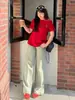 Inno Roupa Feminina Plus Size Camiseta com Bordado de Cavalinho Ano Zodiacal 2026 Primavera Nova Camada Base Básica Top 124113