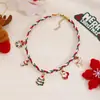 Europeo y Americano Transfronterizo Más Vendido Guirnalda de Papá Noel Muñeco de Nieve Árbol Colgante Múltiple Pulsera Tejida a Mano Collar Joyería para Mujer