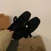 Aumento Interno Sola Grossa Outono/Inverno Lã Quente Sapatos Mary Jane Veludo Extra Sapatos de Solteiro Estilo Pequeno Xiang 2026 Novos Sapatos de Algodão 4cm