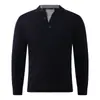 Suéter estilo old money outono e inverno transfronteiriço, gola redonda, cor sólida, malha falsa de duas peças, simples e fashion, blusa base espessa e quente