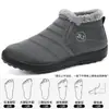 Zapatos de Algodón Invierno Pareja Botas de Nieve Botas de Algodón Engrosadas con Forro de Felpa Poliuretano Cálidos Zapatos Casuales para Caminar Zapatos de Punta Redonda para Personas Mayores