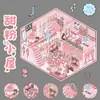 Adesivos de Paisagismo de Desenho Animado Mundo Miniatura de Animais de Estimação Colagem 3D Cabana Divertida Descompressão Cena DIY Adesivos de Decoração Atacado