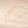 Collar de estrella de doble capa brillante y elegante de plata esterlina S925 para mujer, cadena de clavícula apilada con diamantes brillantes, de alta calidad, exquisito y versátil