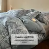 Conjunto de cama de quatro peças 100% algodão puro escovado a carbono, conjunto de três peças 100% algodão puro, capa de edredom estampada, produtos térmicos para outono e inverno