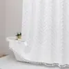 Cortina de ducha de lujo ligero de alta gama más vendida transfronteriza con encaje troquelado, impermeable y gruesa, cortina divisoria 3D para baño