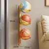 Estante de Almacenamiento de Baloncesto sin Taladro para Niños, Organizador de Almacenamiento de Montaje en Pared para Bádminton, Fútbol y Voleibol, Uso en el Hogar