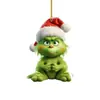 Adornos Navideños del Grinch Decoraciones Navideñas Decoraciones para Ventanas Montaje de Escena Adornos Montados en Coche de Cabello Verde
