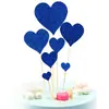 Tarjeta de amor fiesta creativa decoración de pastel de cumpleaños inserto tarjeta dorada en forma de corazón boda mesa de postres enchufe