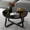 Mesa de centro de vidrio templado para apartamento pequeño, mesa de té sencilla para sala de estar, mesa de té minimalista de mármol, moderna y creativa de estilo nórdico