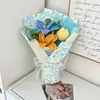 Amazon Wholesale Bouquets de Flores de Hilo Acabado Girasol Rosa Tejidos Artificiales Hechos a Mano DIY Crochet Día de la Madre