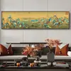 Pintura Qianli Jiangshan estilo chino nuevo pintura decorativa para sala de estar mural de pared de fondo para sofá grande sala de té concepto artístico pintura colgante Zen