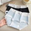 Calcinha de Algodão Estilo Japonês com Fundo de Algodão Virilha Roupa Íntima Feminina Algodão Puro Cintura Média Virilha Antibacteriana 10A Calcinha Sem Costura Estampada Feminina Atacado