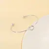 Pulseira de Nó Aberto Personalizada Estilo Ins Europeu e Americano para Mulheres, Pulseira Simples de Aço Inoxidável com Nó de Corda em Forma de C