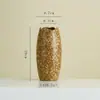 Vaso de Cerâmica Retrô Estilo Wabi-Sabi Shumen Flor Artificial Arranjo de Flores para Sala de Estar Decoração de Entrada de Luxo Leve de Alta Qualidade