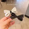 Peine para el Cabello con Lazo Dulce y Lunares Blancos y Negros, Nuevo Estilo 2026, Peine Elegante Estilo Coreano para Flequillos de Princesa para Niñas