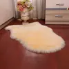 Alfombra de Felpa, Pelo Largo, Felpudo de Forma Irregular, Alfombra para Sala de Estar, Dormitorio, Mesita de Noche, Forma de Lana Artificial
