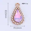 Colgante de gota de agua de piedra preciosa de cristal creativo transfronterizo materiales para accesorios DIY pulido de aleación pulida pulsera collar venta directa del fabricante