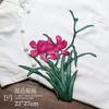 Adesivos de tecido bordado artesanal solúvel em água de orquídea estilo étnico Hanfu DIY decalques decorativos acessórios 7 cores opcionais estilo costura à mão