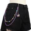 Moda Color Joker Cuentas de Arroz Cadena de Resina Doble Capa Cadena para Pantalones Lindo Dibujo Animado Colgante de Niña Pequeña Cadena Decorativa para Cintura