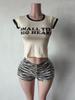 2025Y300345 Moda Transfronteriza Europea y Americana Traje Casual con Estampado de Letras para Mujer