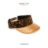 Chapéu Feminino de Verão Férias à Beira-Mar Praia Chapéu Protetor Solar Moda Estampa de Leopardo Chapéu de Copa Vazia Estilo Coreano Chapéu de Sol para Viagem ao Ar Livre para Homens