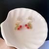 Brincos de Cereja Doce com Açúcar e Design Único, Acessórios de Orelha de Fruta Vermelha, Brincos Frescos Estilo Ins para o Dia a Dia Venda por Atacado