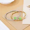 Pulsera Abierta Ajustable de Acero de Titanio Estilo Europeo y Americano para Mujer, Pulsera Abierta Versátil de Moda Simple