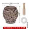 Juego de Mortero y Maja de Ajo para Uso Doméstico, Molinillo Manual Tradicional de Ajo, Mortero de Piedra, Triturador de Ajo, Molinillo, Pelador, Prensa y Triturador