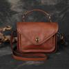 Bolso de Mano de Cuero de Vaca de Primera Capa Transfronterizo para Mujer, Bolso Cruzado Retro de Nicho, Bolso de Cuero Genuino para Mujer con una Textura de Alta Calidad