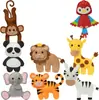 Kit de Costura para Educación Temprana Infantil Animales de la Selva Kit de Manualidades DIY de Fieltro Juguetes Soporta Personalización