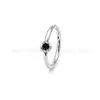 Anillo de Pista de Aleación de Titanio F136 con Circonia G23 Titanio Rosca Interna Labio de Circonia Pulido Pendiente Joyería para Piercing