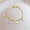 Versão Coreana de Nova Moda Estilo Transfronteiriço Ins Pulseira com Letras Simples e Elegante Pulseira de Aço Inoxidável Versátil Joia de Aço Titânio