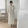 Enviado desde Dongdaemun, Corea del Sur, nuevo vestido camisa casual de estilo nicho de otoño para mujer falda larga 17969