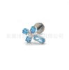 Clavo de oreja de titanio F136 con incrustaciones de cruz, circón 5A, G23, aleación de titanio, para perforar el hueso de la oreja, joyería para Europa y América.
