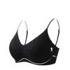 Sutiã Tomara que Caia de Verão para Seios Pequenos com Efeito Push-Up, Sem Costura, Jacquard, Sem Aro, Alças Finas, Costas Bonitas, Confortável