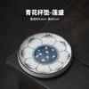 Posavasos Redondo Vintage Azul y Flor Cerámico Aislamiento Térmico Tapete para Taza de Té Soporte para Té Accesorios Juego de Té Kung Fu Soporte para Taza Plato para Taza Soporte para Taza Soporte para Tetera