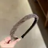 Faixa de Cabelo com Pedraria em Organza Plissada Estilo Coreano Moda Acessório de Cabelo