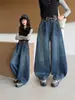 Pantalones vaqueros de pierna ancha para niñas, nuevos pantalones de primavera y otoño de cintura alta, holgados, rectos, hasta el suelo, pantalones casuales de moda para niños mayores
