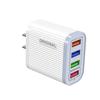 Carregador multi-porta 4USB para celular e tablet, adaptador 3A, cabeça de carregamento