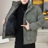 Nueva Chaqueta de Algodón de Pana para Hombre de Invierno, Cuello Alto, Casual, Cálida, Moda de Alta Gama, Abrigo de Algodón Plumón, Ropa de Abrigo a Prueba de Frío, Moderna