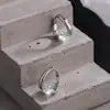 Estilo Coreano Diamante Flash Elegantes Pendientes Cortos para Mujer Simples Diamante Raib Estudiante Redondo Hebilla de Oreja Hebilla de Oreja Cobre Estilo Coreano Coreano/Estilo Coreano