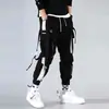 Pantalones Cargo Jogger de Marca de Moda con Cordón Estilo Coreano Hip-Hop Sueltos Personalidad Calle Versátiles Pantalones Harem para Hombre