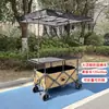 Carrito de puesto plegable portátil grande con mesa de altura ajustable, plegable y compacto, adecuado para acampar al aire libre y puestos de mercado nocturno