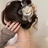 Grampo de Cabelo Floral Geométrico de Tecido Igual ao da Zhao Lusi, Presilha de Tubarão de Alta Qualidade e Requintada, Acessórios de Cabelo Modernos e Versáteis para Mulheres