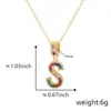 Cor transfronteiriça zircônio micro-incrustado Inglês carta colar pingente de cobre chapeado diamante zircão 18k clavícula cadeia jóias mulheres atacado